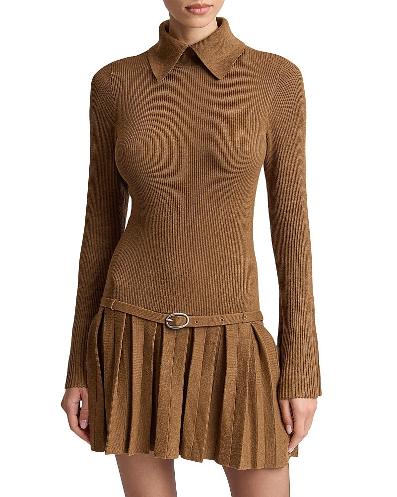 Avec Les Filles Belted Drop Waist Pleated Sweater Dress | Bloomingdale's (US)