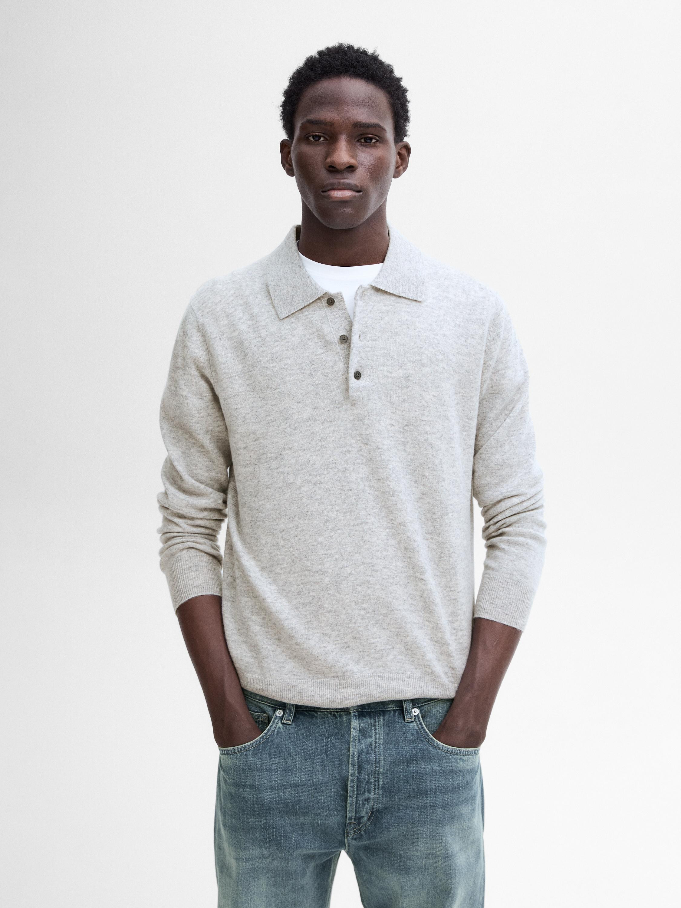 Pullover mit Polokragen aus Wollmischgewebe | Massimo Dutti DE