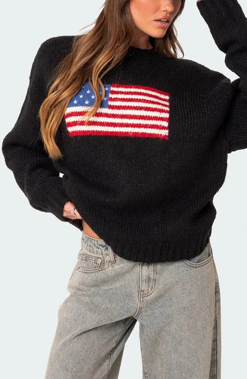 EDIKTED USA Oversize Chunky Sweater in Black at Nordstrom, Size Large | Nordstrom
