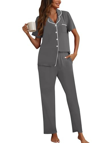 HNG Comfy Pjs For Women Set Lounge Wear Women's Pj Sets For Her Medium Grey,XXL | Amazon (US)