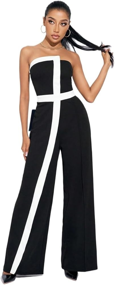 Women's Loose Casual Jumpsuit Fall Clothes Sleeveless Straight-Leg Jumpsuit | Amazon (US)