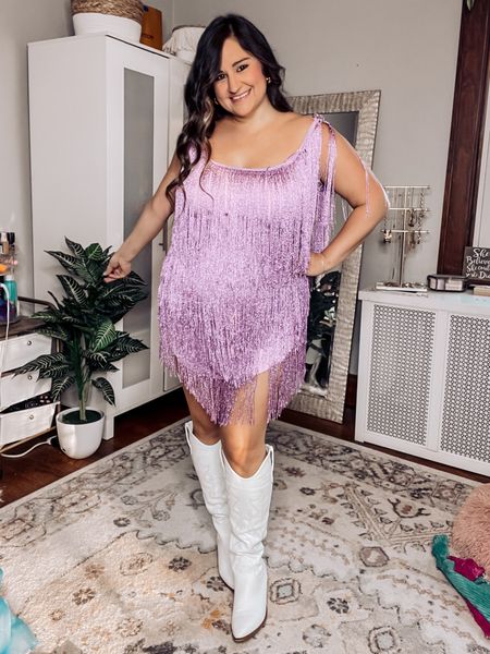 Eras Tour outfit idea! Love this fun fringe dress for the Taylor swift concert! Such a pretty lavender dress! 

Taylor swift concert, concert dress, cowgirl dress, cowgirl boots, amazon dress

#LTKFind #LTKcurves #LTKU