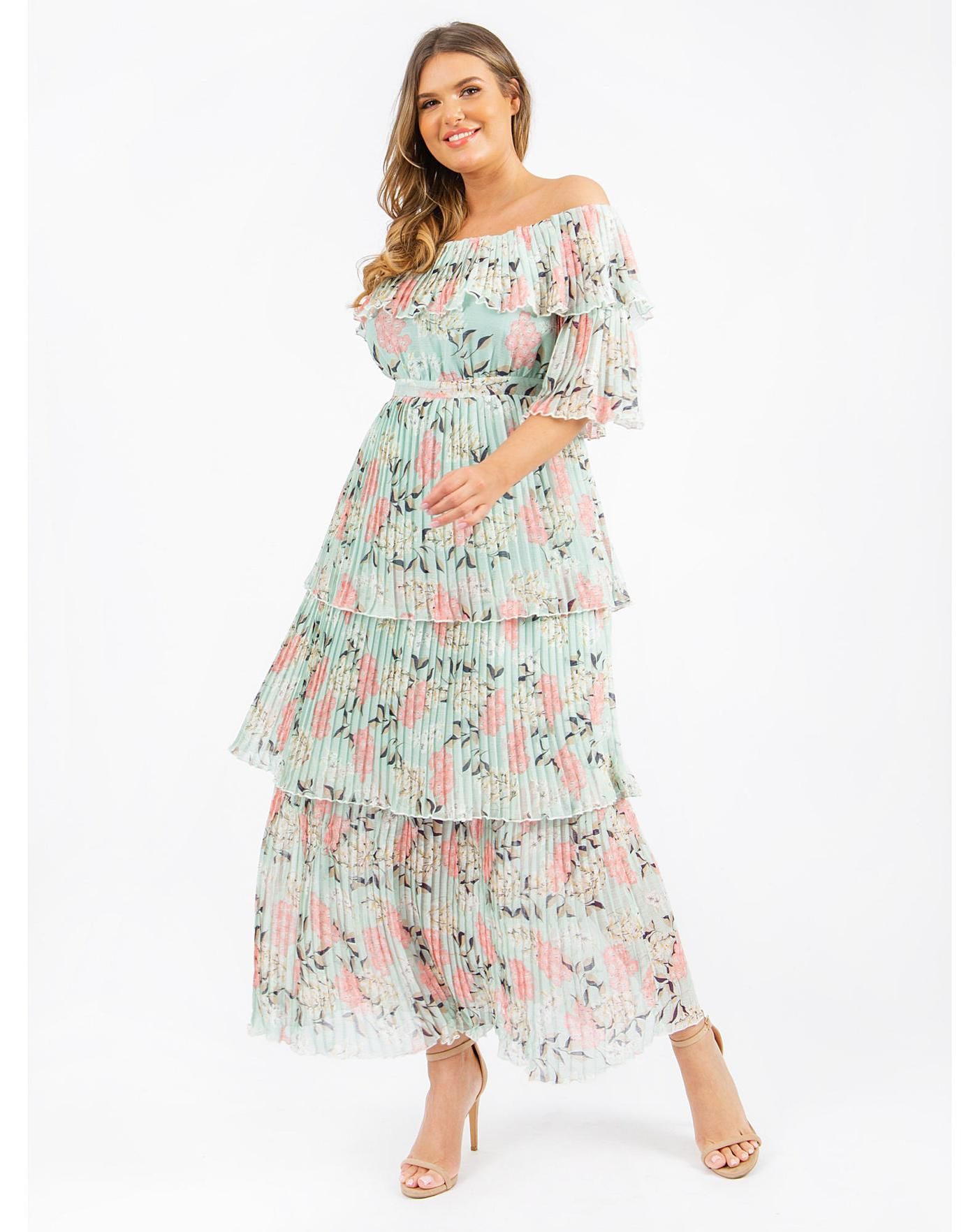 Lovedrobe Luxe Floral Bardot Maxi Dress | Simply Be (UK)