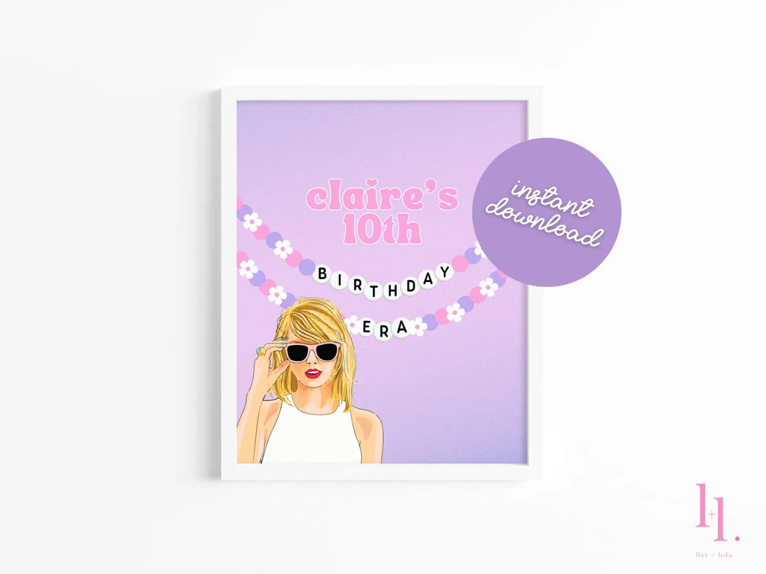 Printable Editable T Swift Birthday Favors Welcome Sign, Eras Birthday Party, 8x10 Birthday Sign,... | Etsy (US)