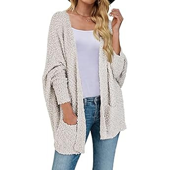 MEROKEETY Women's Long Sleeve Soft Chunky Knit Sweater Open Front Cardigans Outwear Coat | Amazon (US)