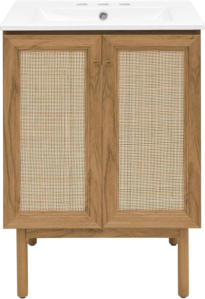 Swiss Madison Classe 24 in. Oak Bathroom Vanity with White, 3-Hole Ceramic Sink Top | Amazon (US)