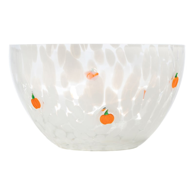 White Confetti Pumpkin Icon Serve Bowl, 10" | At Home