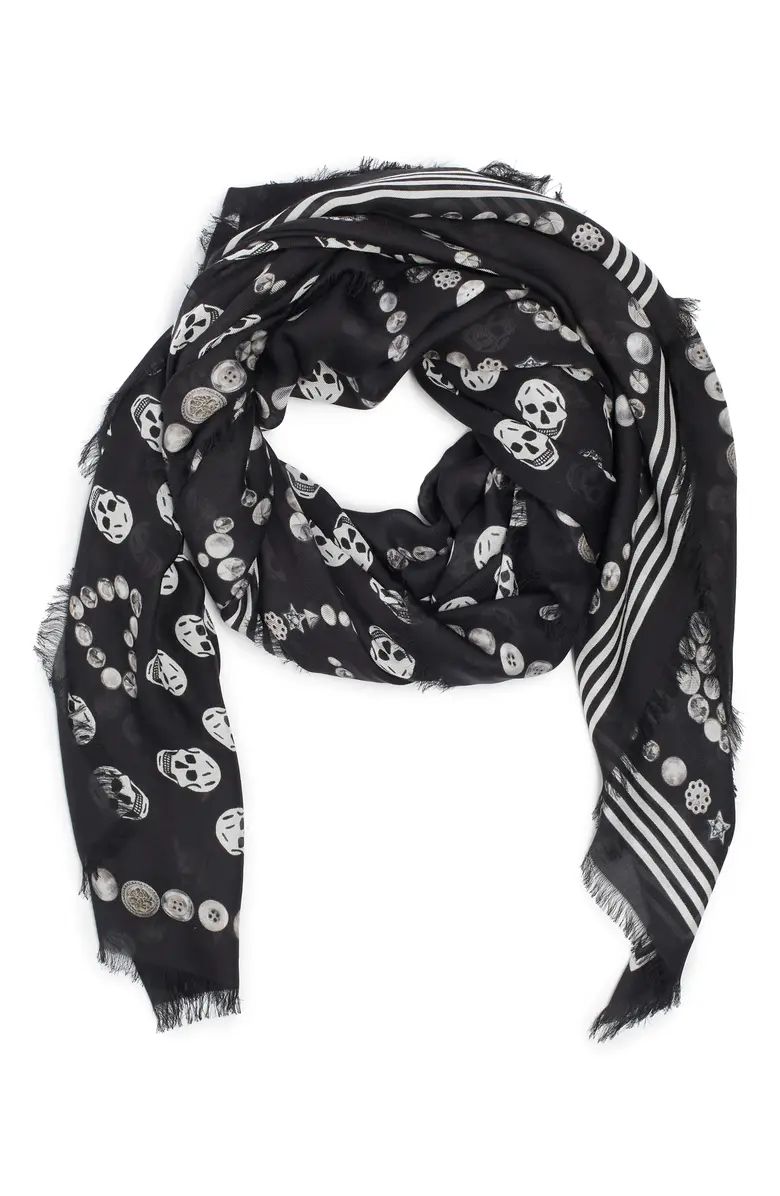 Alexander McQueen Jewel Skull Print Scarf | Nordstromrack | Nordstrom Rack