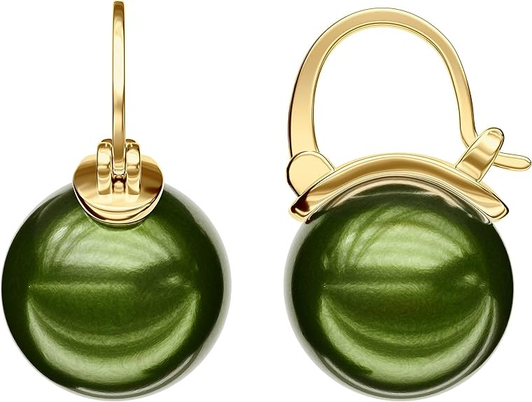 Pearl Drop Stud Earrings Huggie Hoop Golden-tone Earrings for Women, ideal bridal, work, party, d... | Amazon (US)