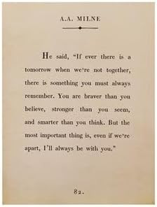 Sugarboo “Book Collection” A.A. Milne Art Poster - 12x16 Cream - 'If ever there is a tomorrow... | Amazon (US)