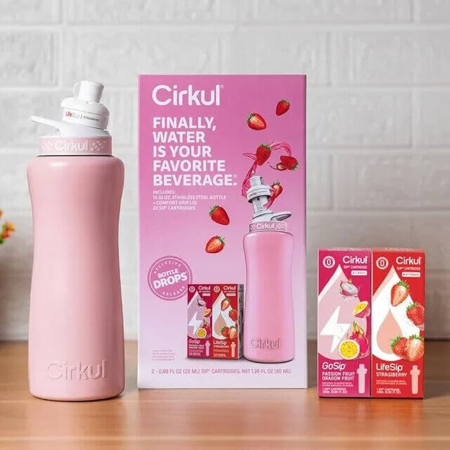 Generic 32oz Blush Pink Stainless Steel Water Bottle Starter Kit 2 Cartridges, WM50047 | Amazon (US)