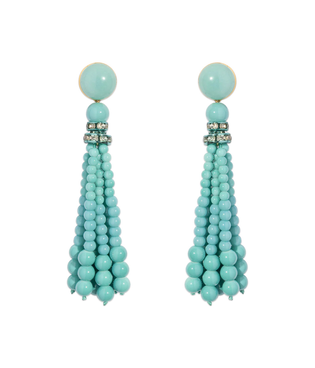 Greer Tassel Earrings in Turquoise | Over The Moon