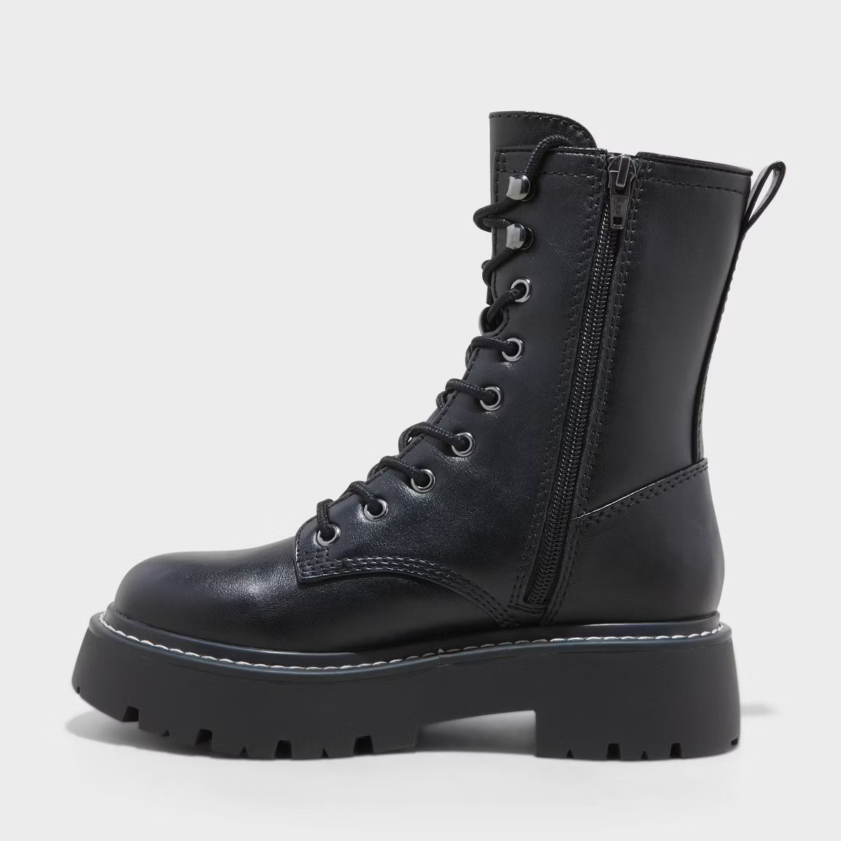 Women's Logan Lug Combat Boots with Memory Foam Insole - Wild Fable™ Black | Target