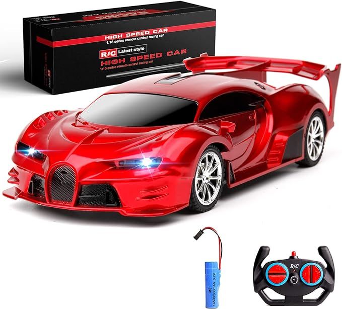 KULARIWORLD Remote Control Car 2.4Ghz Rechargeable High Speed 1/18 RC Cars Toys for Boys Girls Ve... | Amazon (US)