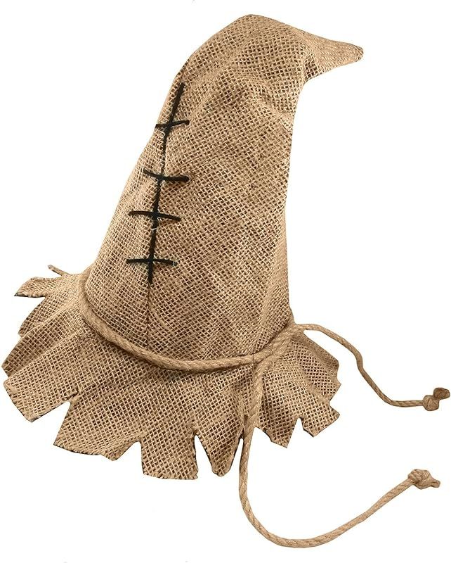 Unisex Adult Burlap Scarecrow Costume Hat, Brown, One Size | Amazon (US)