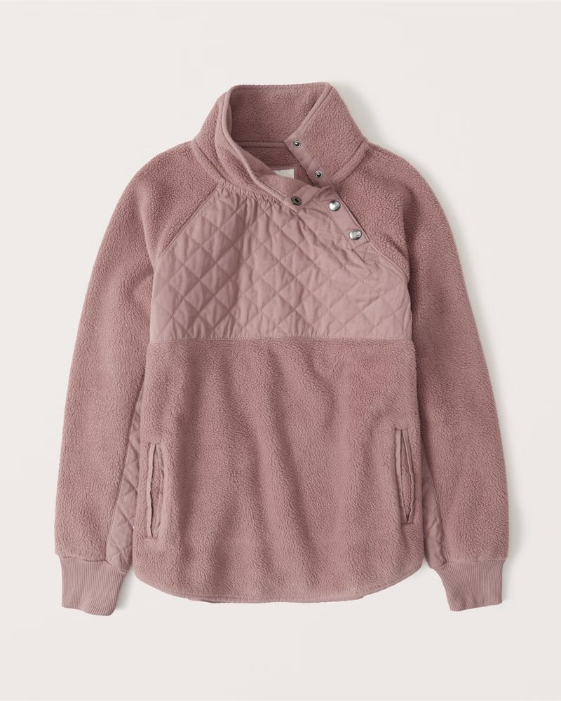 Asymmetrical Snap-Up Fleece | Abercrombie & Fitch (US)