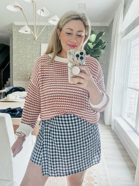 Packing for Memorial Day weekend and I am in love!!! So patriotic and cute!! Wearing large in both! 

Old navy THEBLOOMINGNEST sweater skirt gingham travel vacation summer 

#LTKSeasonal #LTKStyleTip #LTKMidsize