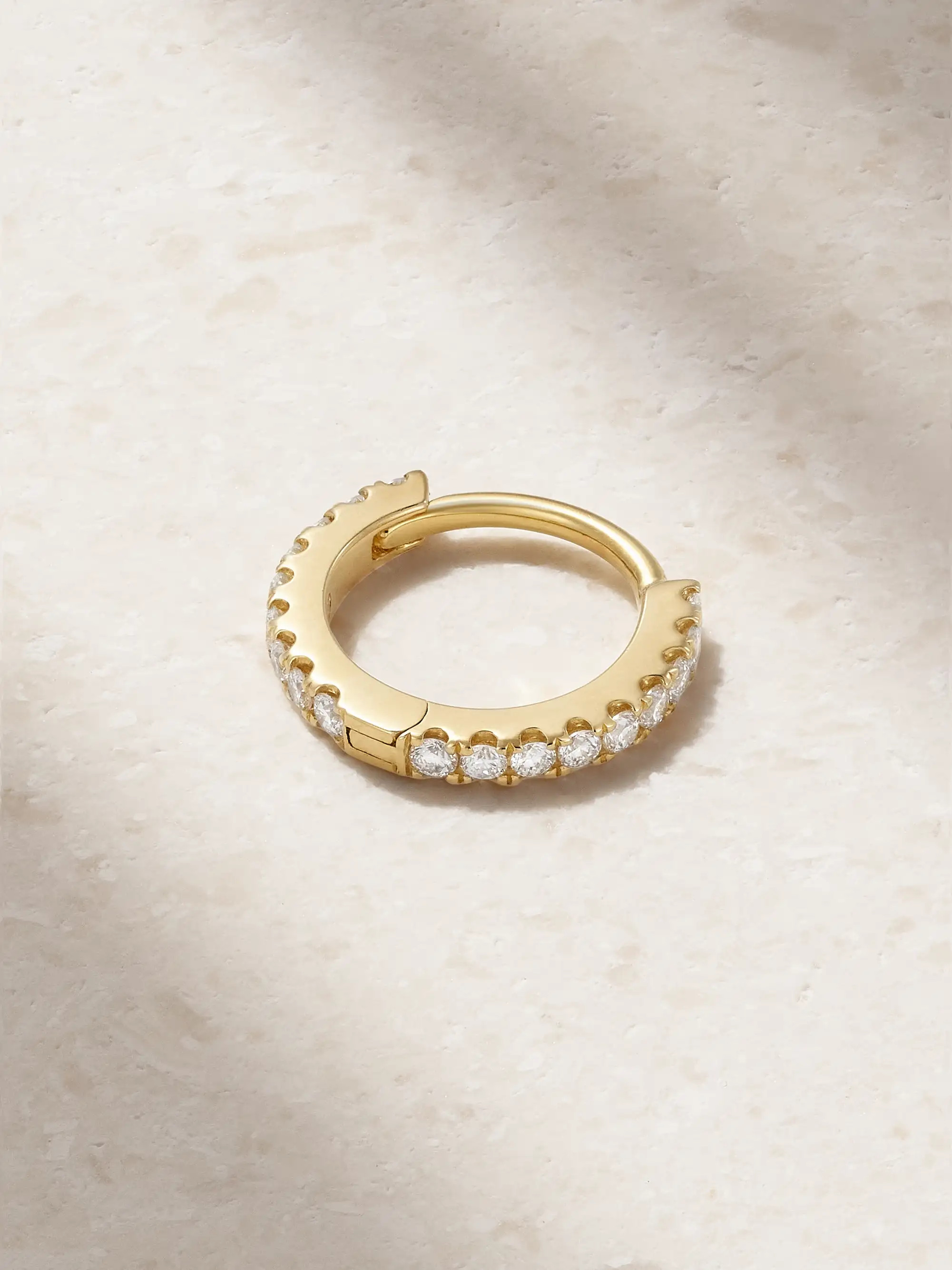 6.5mm 18-karat gold diamond hoop earring | NET-A-PORTER (US)