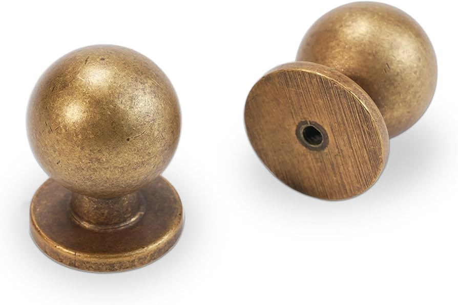10 Pack Antique Brass Kitchen Cabinet Knobs - Vintage Drawer Knobs, Aged Bronze Hardware, Zinc Al... | Amazon (US)