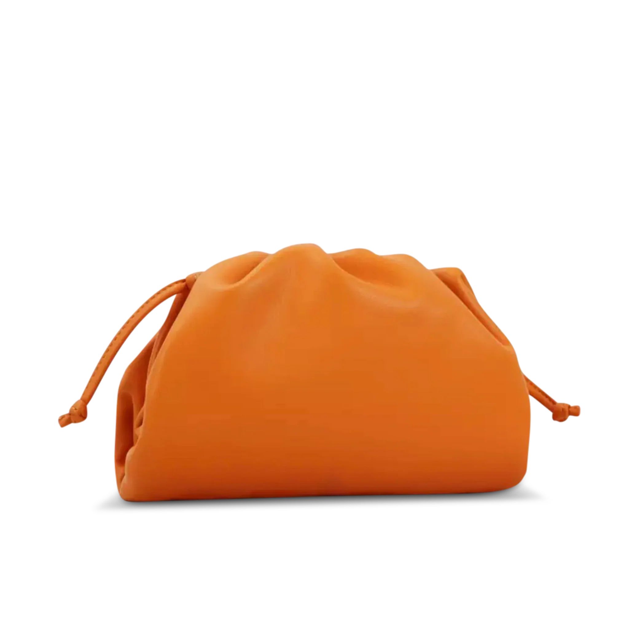 The Jeanie Leather Clutch in Orange | Lily and Bean