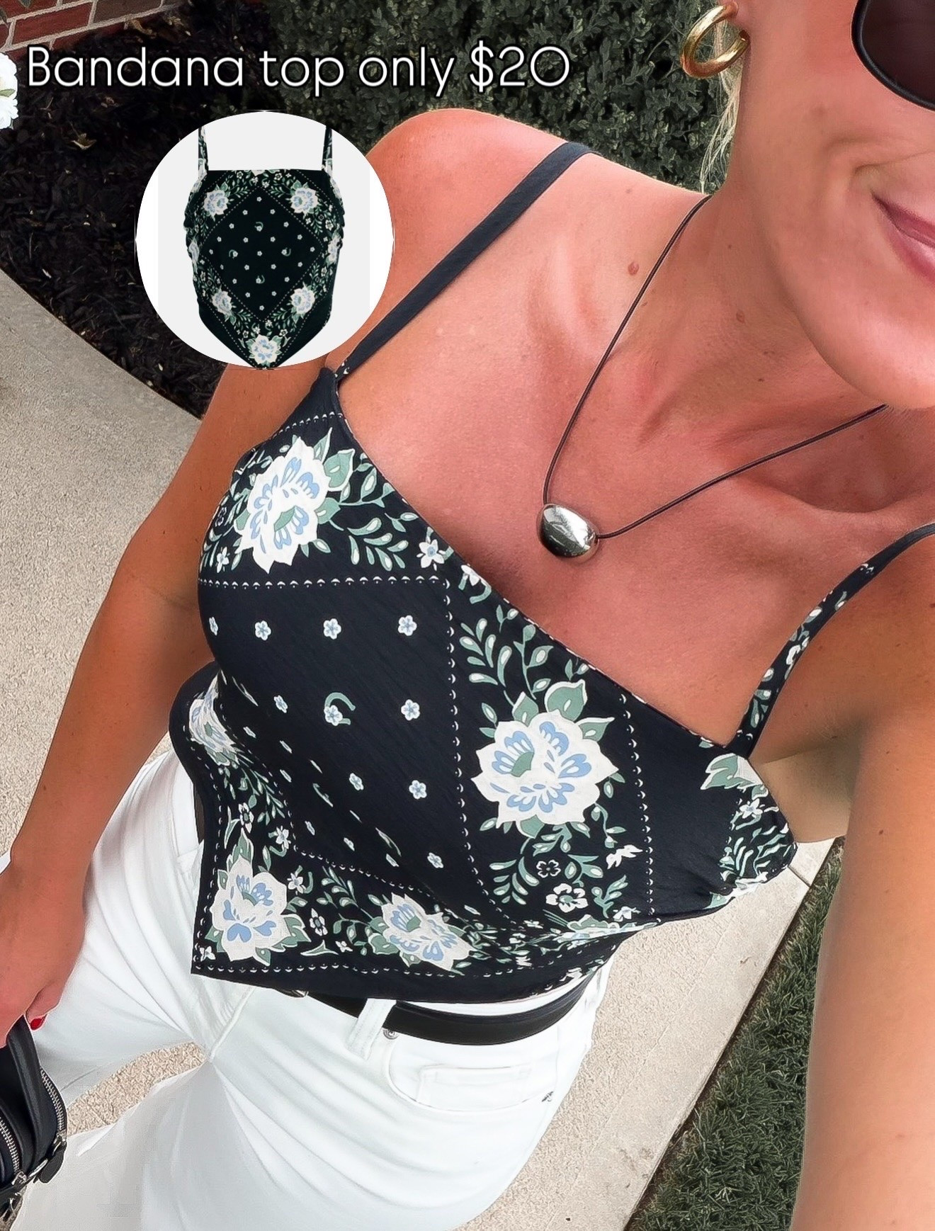 The $20 bandana top perfect for a summer concert 🎶 
Wearing small, would prefer medium. 
Jeans 8

#LTKSeasonal #LTKOver40