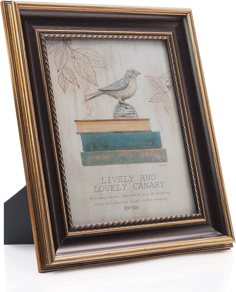 XUANLUO 8x10 Picture Frame Antique Wood Grain Color Photo Frame with Tempered Glass Vintage Frame... | Amazon (US)