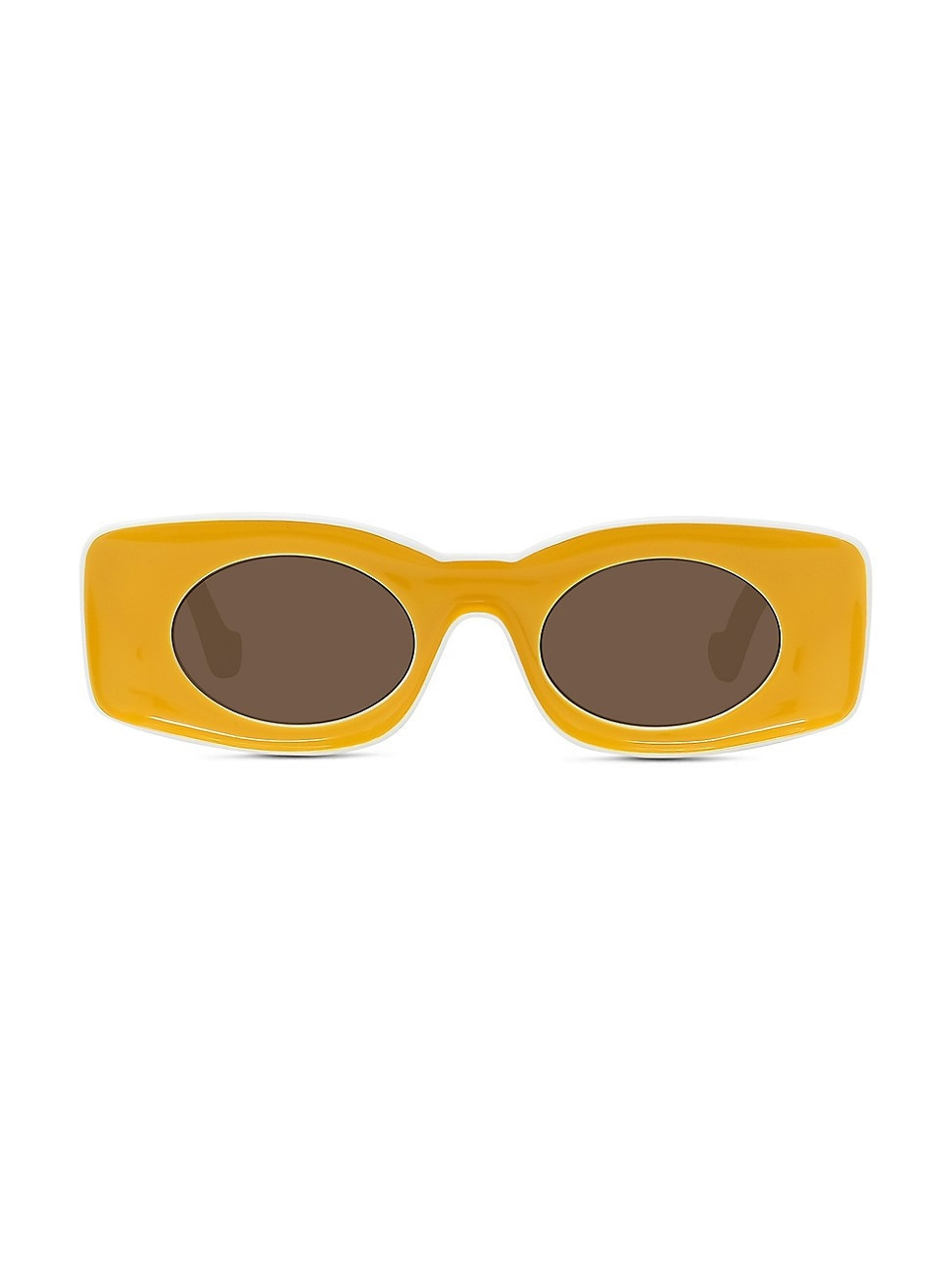 Men's LOEWE x Paula's Ibiza 49MM Rectangular Sunglasses - Yellow White | Saks Fifth Avenue