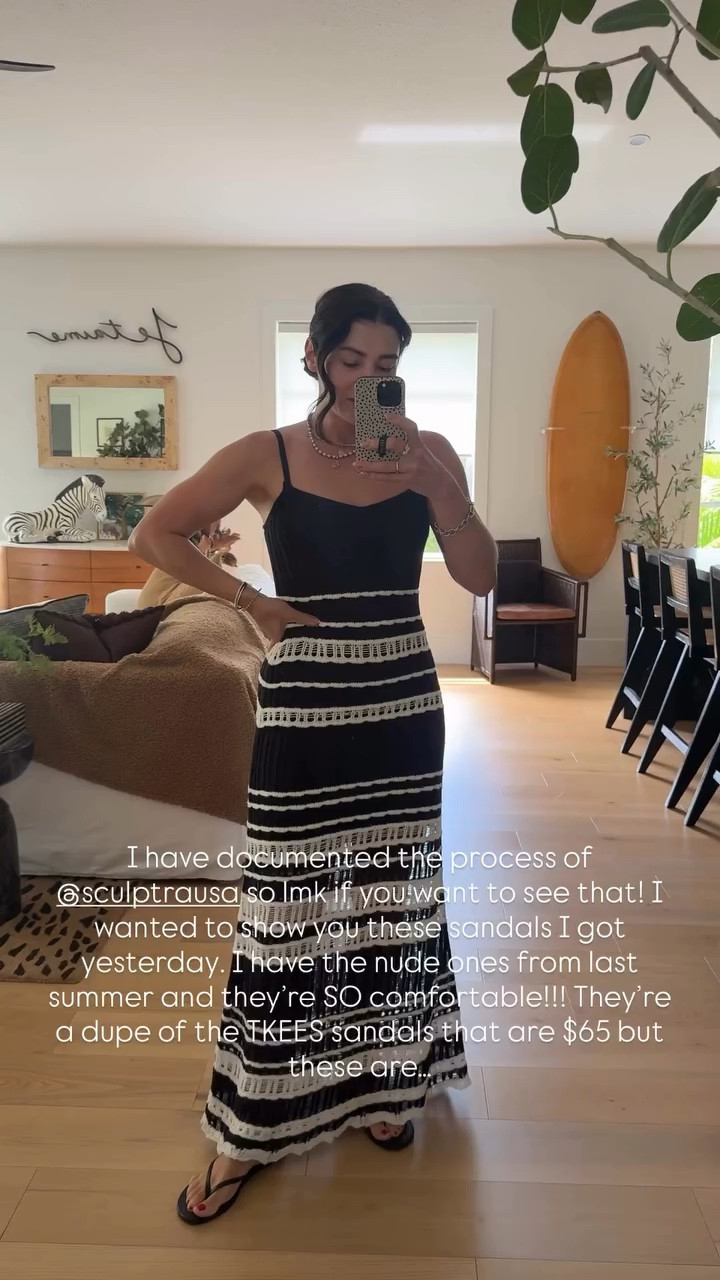 I have documented the process of @sculptrausa so lmk if you want to see that! I wanted to show you these sandals I got yesterday. I have the nude ones from last summer and they’re SO comfortable!!! They’re a dupe of the TKEES sandals that are $65 but these are…