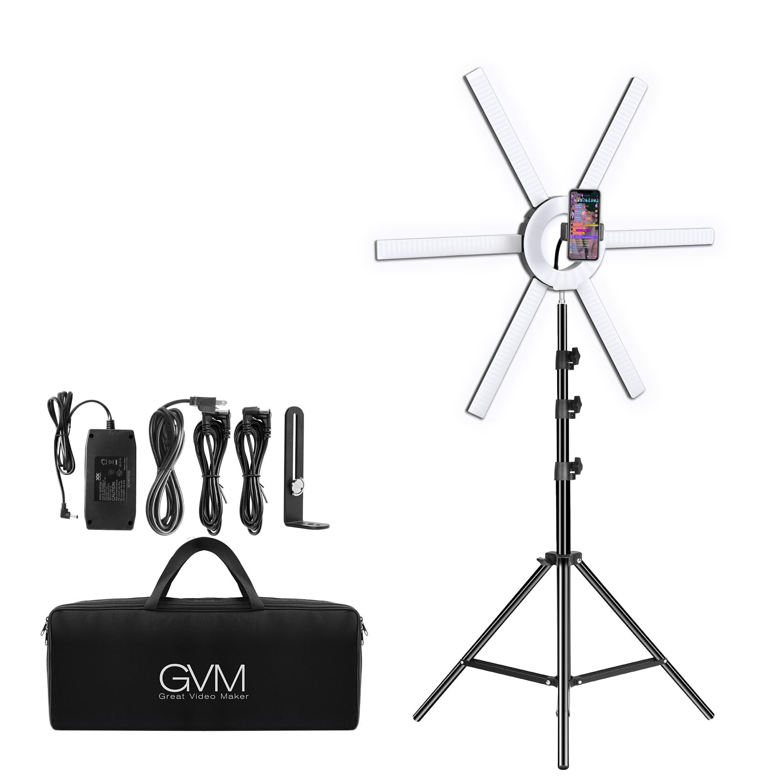 GVM Great Video Maker 600S LED Ring Light, 90W Dimmable Led Video Light Kit with Detachable Light... | Amazon (US)