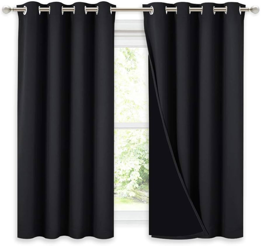 NICETOWN Truly Blackout Curtains 54 inches Length, 2 Thick Layers Completely Blackout Window Trea... | Amazon (US)