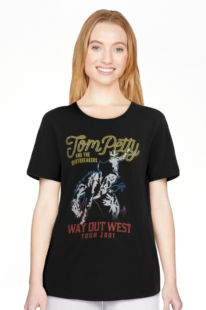 Time and Tru Tom Petty Way Out West Women's Graphic Tee, Sizes XS-XXXL | Walmart (US)