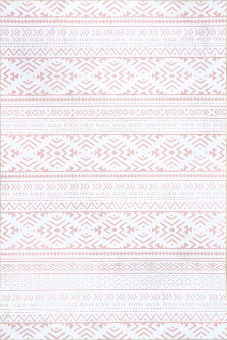 Pink Corrine Washable Banded 8' x 10' Area Rug | Rugs USA