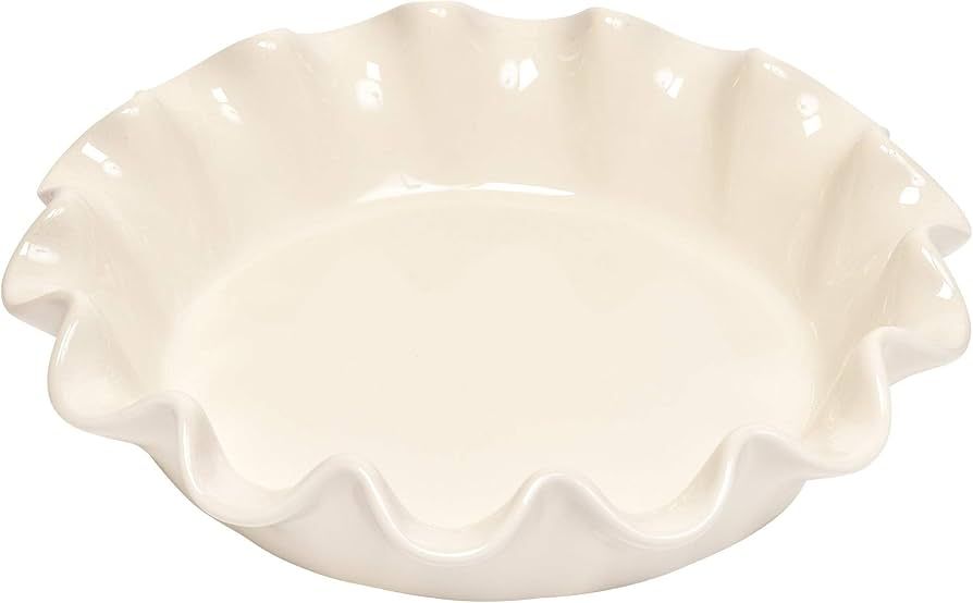 Emile Henry Made In France Ruffled 10.5" X 2.5" / 1.25qt pie dish, Clay | Amazon (US)