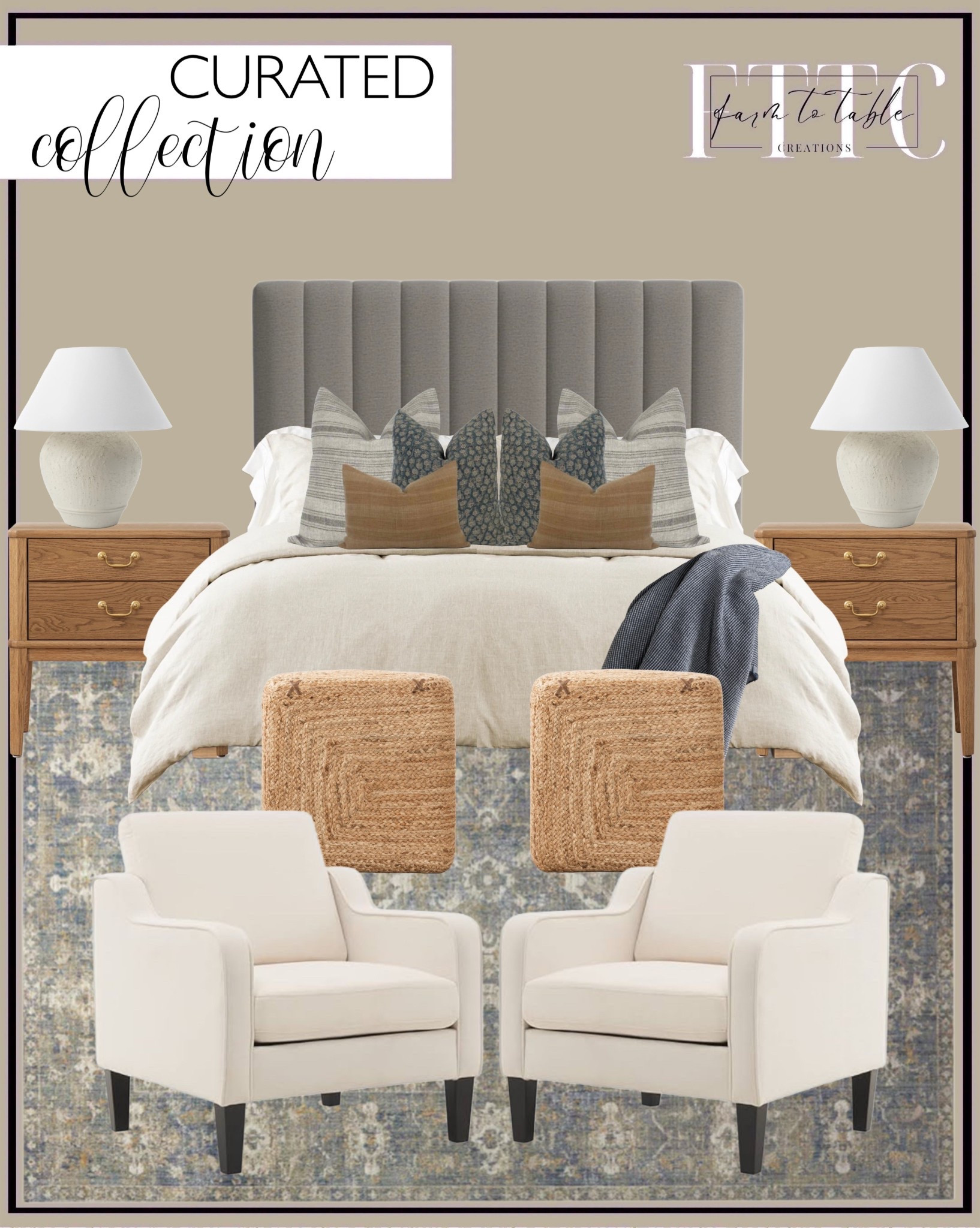 Curated Bedroom Collection. Follow @farmtotablecreations on Instagram for more inspiration.

Rosemarie Collection Area Rug. Hoffman Bed Tall Headboard. Penelope Linen Duvet Cover. Rebecca throw. Kelvin Ottoman. Alessandra Nightstand. Pillow Combination. Abbott Ceramic Table Lamp. Modern Accent Chairs. .

McGee & Co. Bedroom Finds | Spring Refresh |  Bedroom Finds | Neutral Stems | Spring Stems | Bookshelf Decor | Bedroom Space | Cozy Corner | Bathroom | Curated Entryway | Spring  Decor | End of Year Clearance | Trending Decor | Viral Decor  | Coffee Table Decor | Neutral Decor | Stem Sale | Target Finds | Skinny Bench | Bedroom | Living Room | Breakfast Nook | Amazon Home | Target Sale | Loloi Rugs | Magnolia Home | console table | console table styling | faux stems | entryway space | front porch decor | neutral decor | entryway decor | cozy home | affordable decor |  home decor | home inspiration | console styling | entryway rug | cozy moody home | moody home decor | neutral home | bathroom decor | living room | spring decor | Hearth & Hand | Studio McGee | 2025 Home Trends | trending home | Walmart Home Finds


#LTKStyleTip #LTKSaleAlert #LTKHome