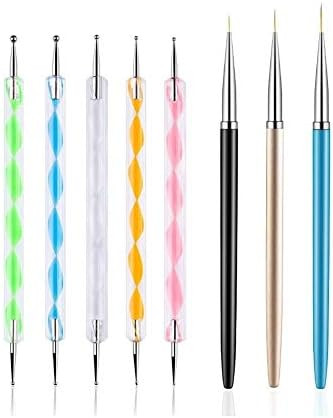 FULINJOY 5PCS Dotting Pens with 3 PCS Nail Painting Brushes, Nail Art Design Tools | Amazon (US)