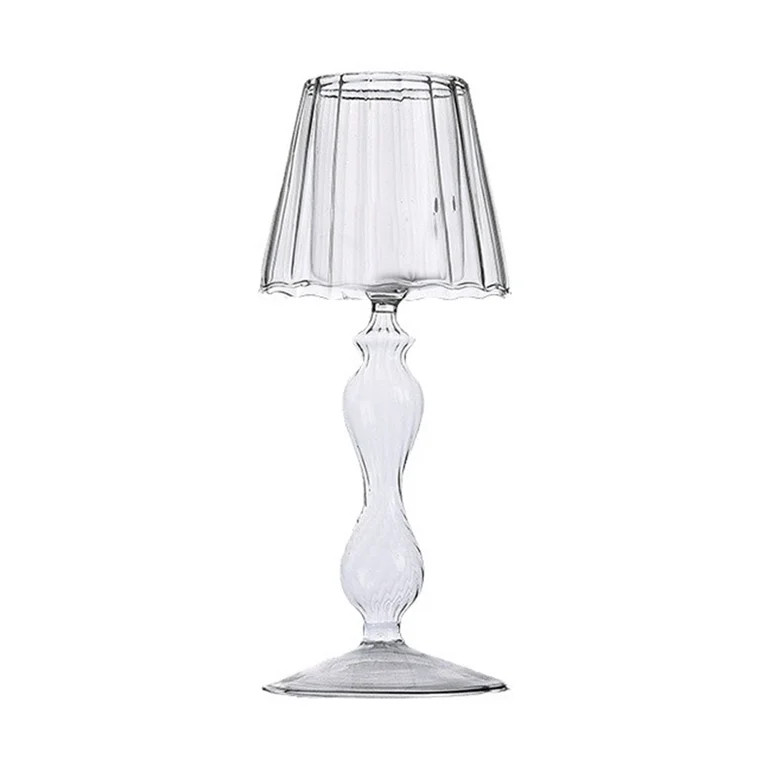 COFEST Glass Candlestick Holders Glass Candleholders Tea Light Candle Holders Clear Hurricane Can... | Walmart (US)