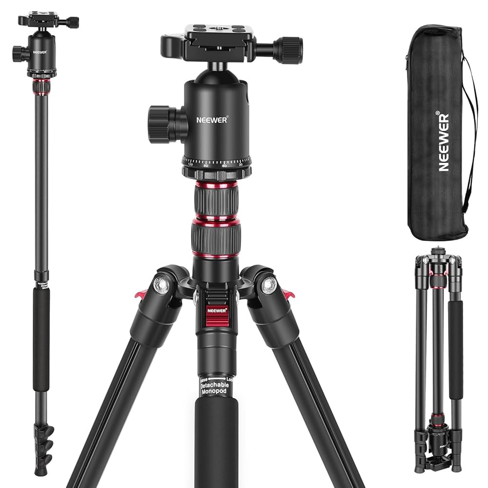 NEEWER 77 inch Camera Tripod Monopod for DSLR, Phone with 360° Panoramic Ball Head, 2 Axis Cente... | Amazon (US)