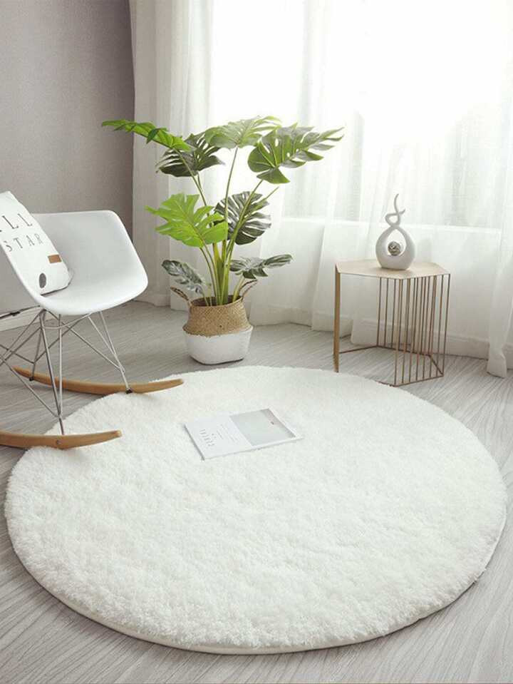 1pc Thickened Round Plush Decoration Carpet Suitable For Bedroom, Living Room, Dorm, Children's G... | SHEIN