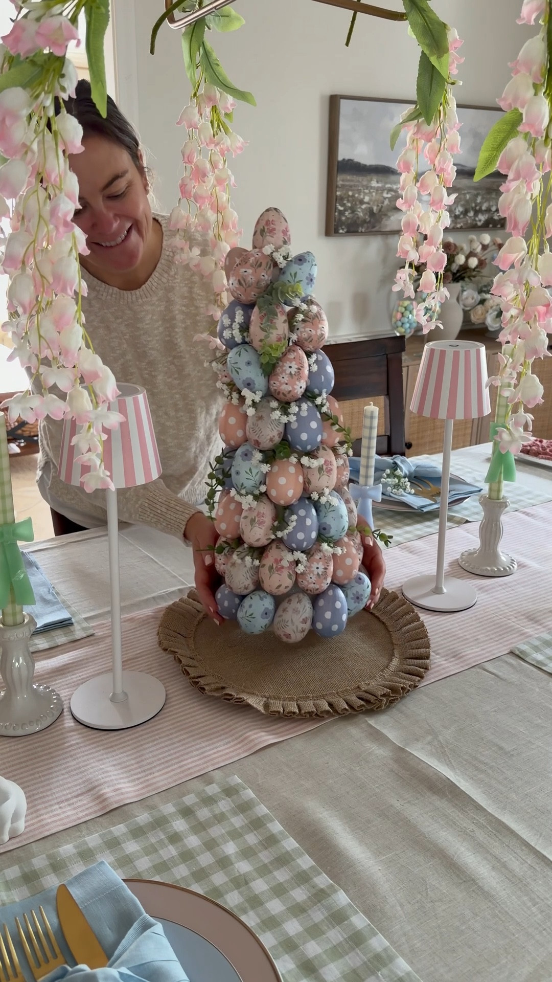 I wanted to do something different for my Easter centerpiece and this Easter egg tree came out even better than I planned! Just use foam eggs of your choice and toothpicks to attach them to the styrofoam tree and optionally, add baby’s breath or other florals! I’m obsessed😍

#LTKSeasonal #LTKHome