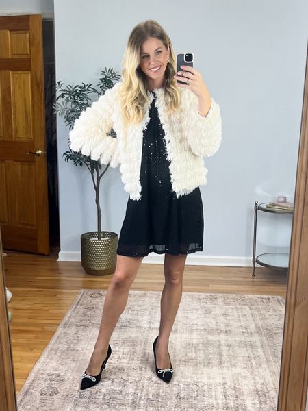 The prettiest party outfit for the holidays! Wearing size small in both the dress and coat!  Code Jacqueline15 saves 15% on orders $65+. Shoes fit true to size.



#LTKHoliday #LTKfindsunder50 #LTKsalealert