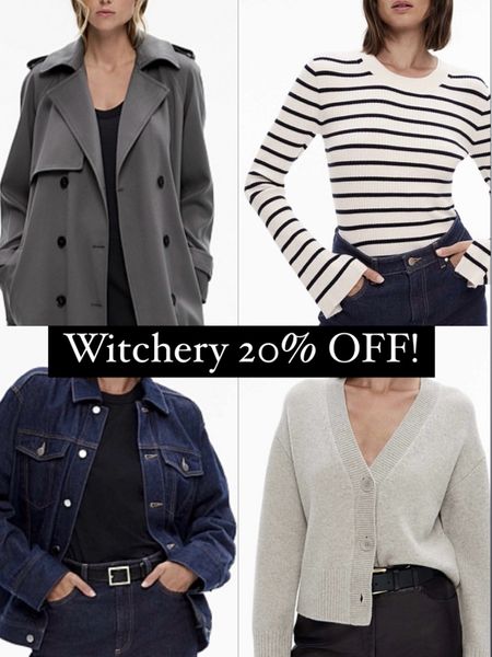 JACKETS 🧥 denim, knits are 20% off at Witchery!! ALL full price styles including new season! See my top picks below:

#LTKsalealert