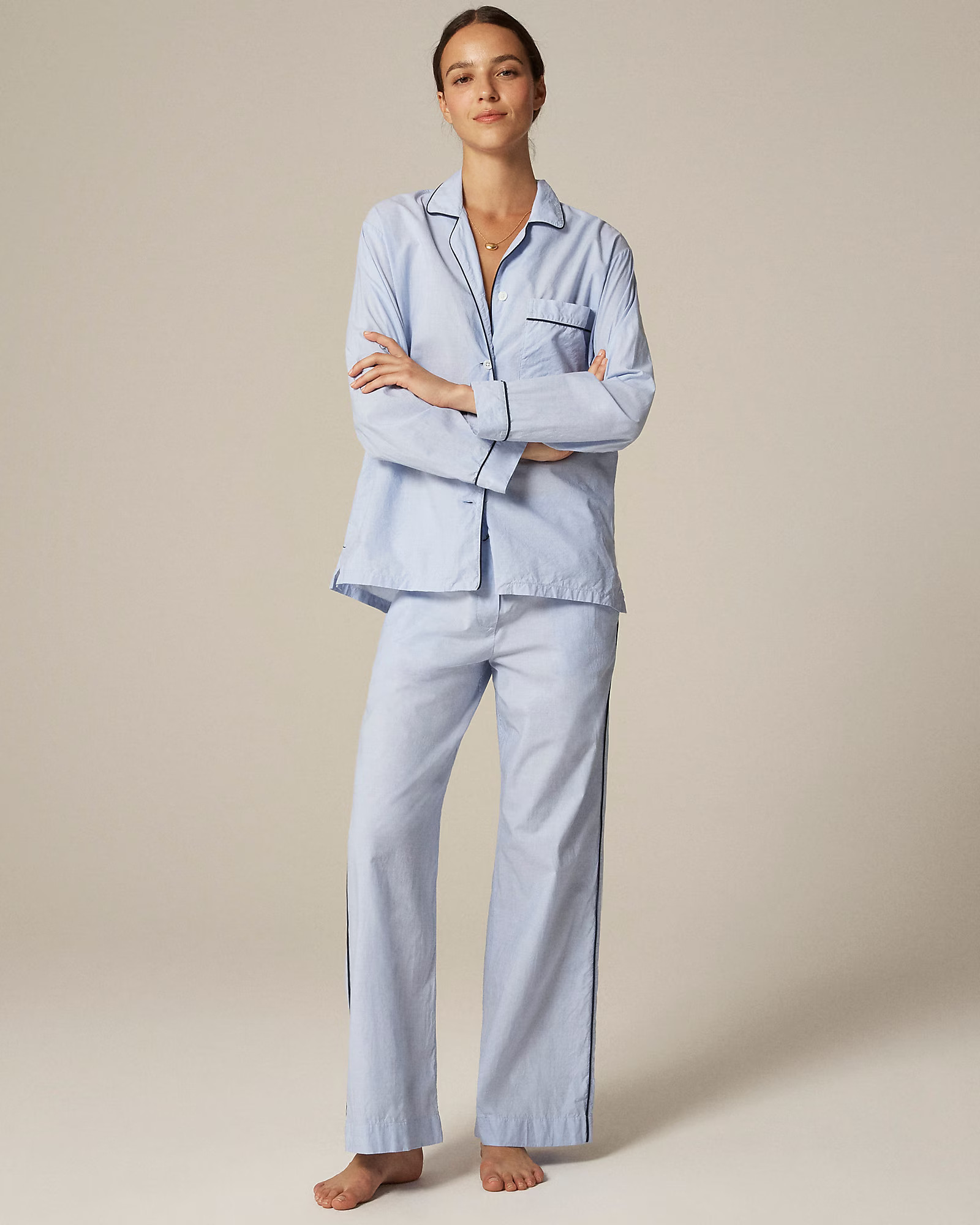 Classic pajama pant set in end-on-end cotton | J. Crew US