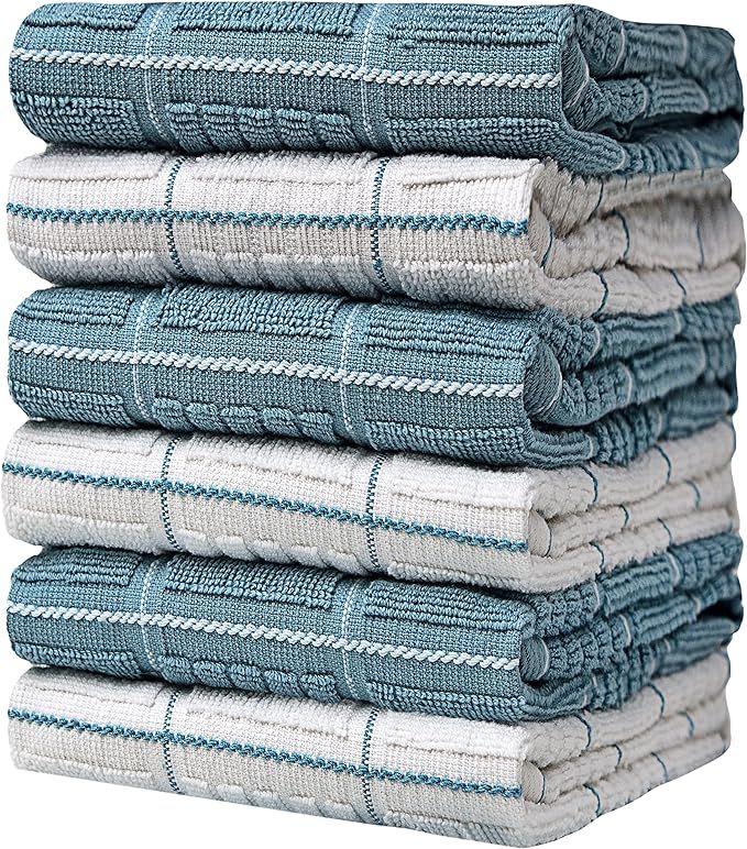 Premium Cotton Kitchen Towels (16" x 26") | Absorbent Dish Towels | 435 GSM Cotton Tea Towels | K... | Amazon (US)