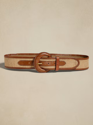Riviera Linen + Leather Belt | Banana Republic (US)