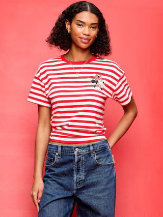 Old Navy x Disney Minnie Mouse Vintage Crew-Neck Striped T-Shirt for Women | Old Navy (US)