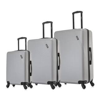 Discovery Lightweight Hardside Spinner Silver 3-Piece Luggage set 20 in. x 24 in. x 28 in. | The Home Depot