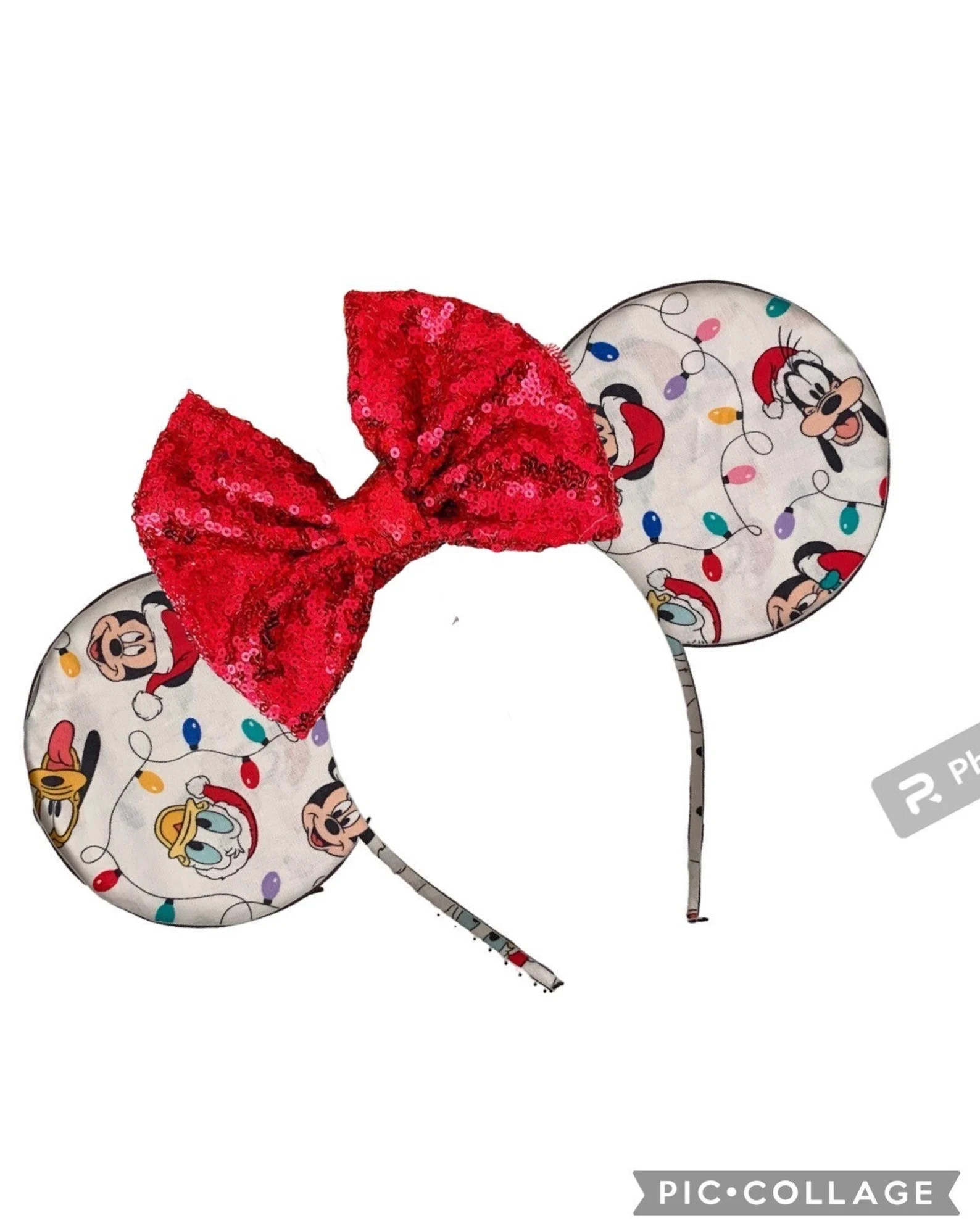 Christmas Mickey Goofy Donald Minnie Pluto lightbulb Magical Mouse Ears | (puffy ears) choose: bo... | Etsy (Global)