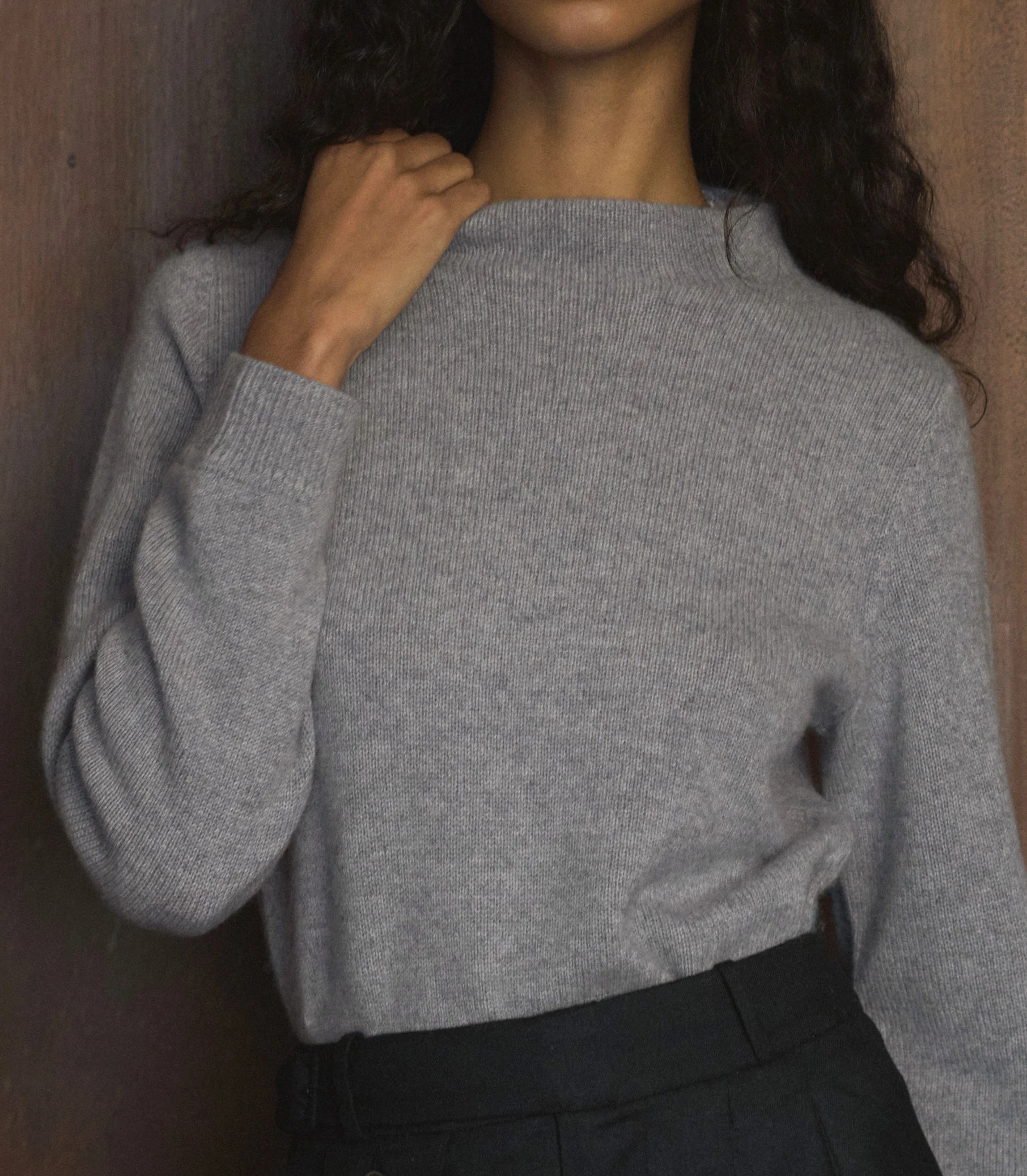 Maire Cashmere Sweater - Cloud Grey | DÔEN | DOEN