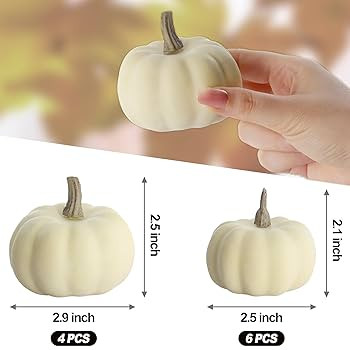 Artgar Pumpkin Decor - White Pumpkin - 10 PCS Mini Pumpkins Harvest Set - Beige Foam Pumpkins for... | Amazon (US)
