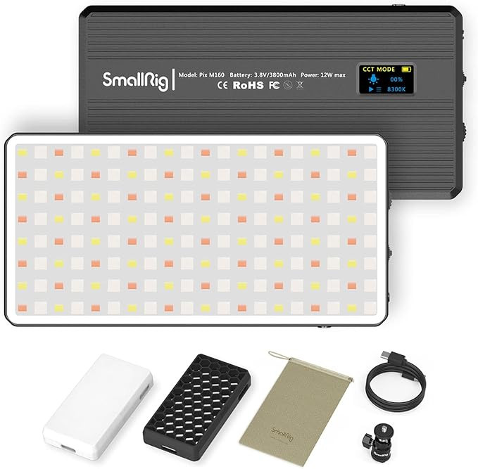 SmallRig Pix M160 RGB Video Light, 12W RGBWW LED Camera Light Panel, 360° Full Color Portable Li... | Amazon (US)